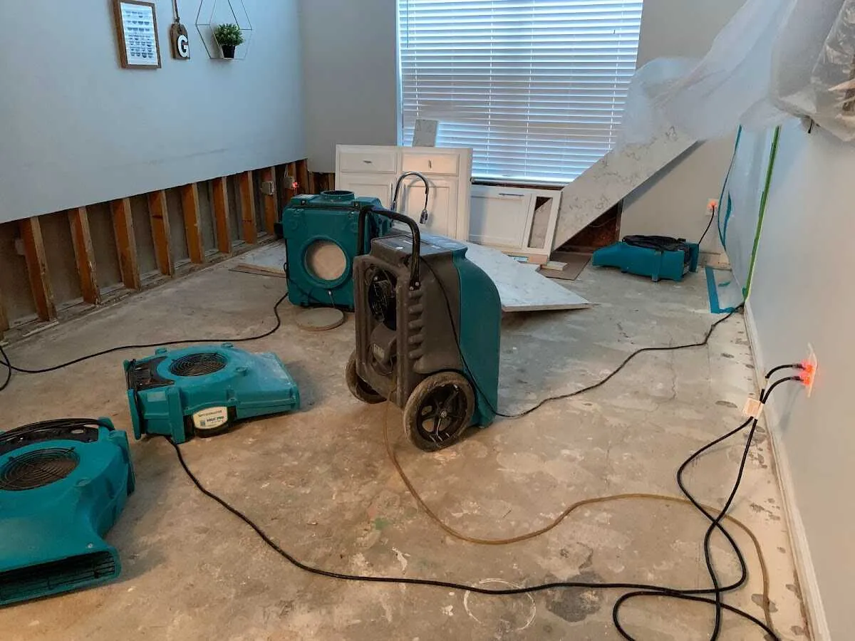 Dehumidifier in flood-cut room for Water Extraction & Removal in Scappoose